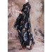 Fine casual long coat fall gray black print lapel Button Down Coats Women