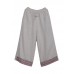 Boutique Linen colour elastic waist drawstring Embroideried Pockets Linen Pants Spring