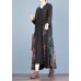 Elegant casual coat fall women coats black prints trench coats